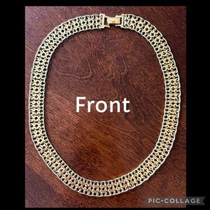 Vintage Monet Gold Tone Choker Necklace